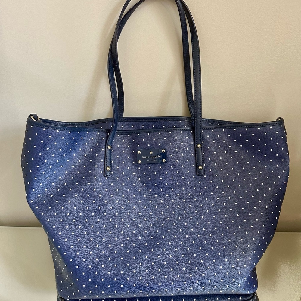 Kate Spade Blue Polka Dot Tote or Diaper Bag